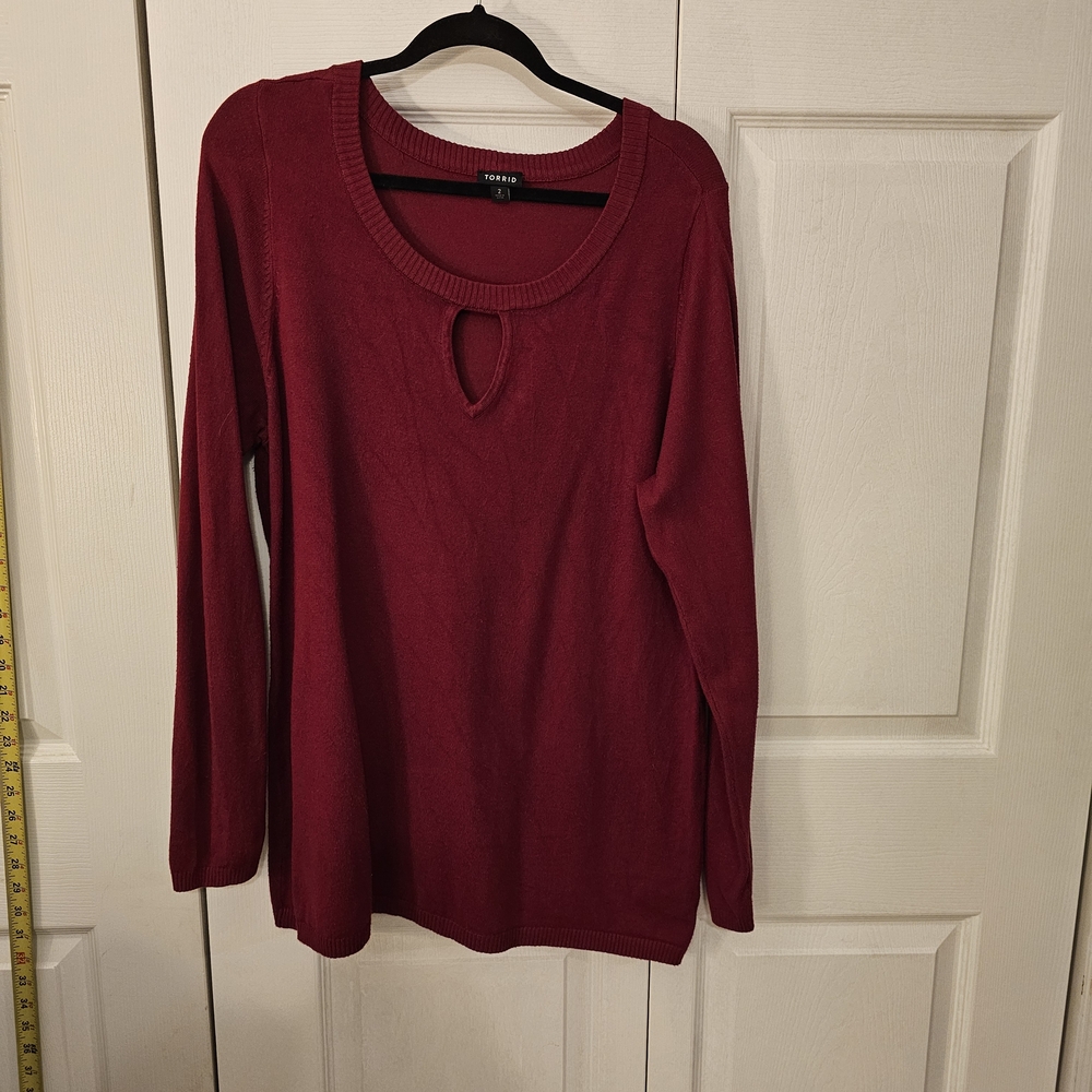 Torrid Deep Red Crew Neck Sweater